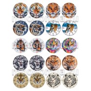 Тигры циферблаты металл водорастворимая 1 лист